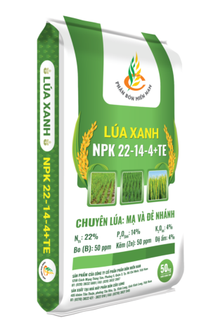 Lúa Xanh NPK 22-14-4+TE (Chuyên lúa: Mạ và đẻ nhánh)