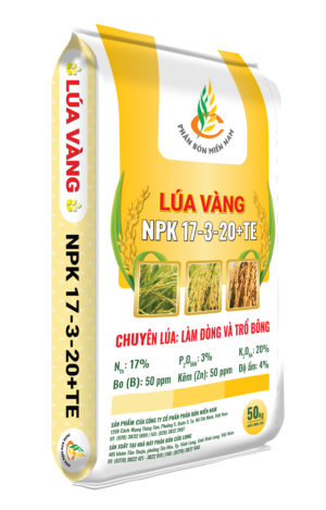 Lúa Vàng NPK 17-3-20+TE (Chuyên lúa: Làm đòng và trổ bông)